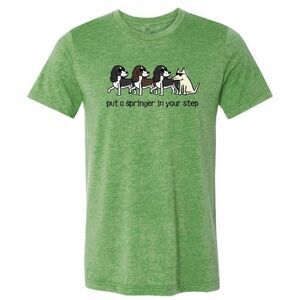 Put a Springer in Your Step Unisex MEDIUM Crewneck Apple Short Sleeve Tee NWT